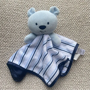 George Lovey Plush Security Baby Blanket Dog Blue Stripes EUC Walmart